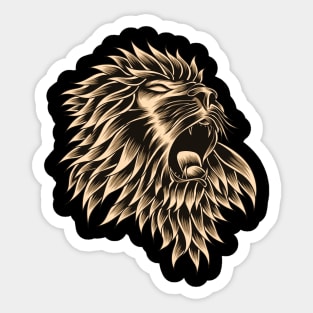 Artwork Illustration The Head Of The Wise Lion King Sticker